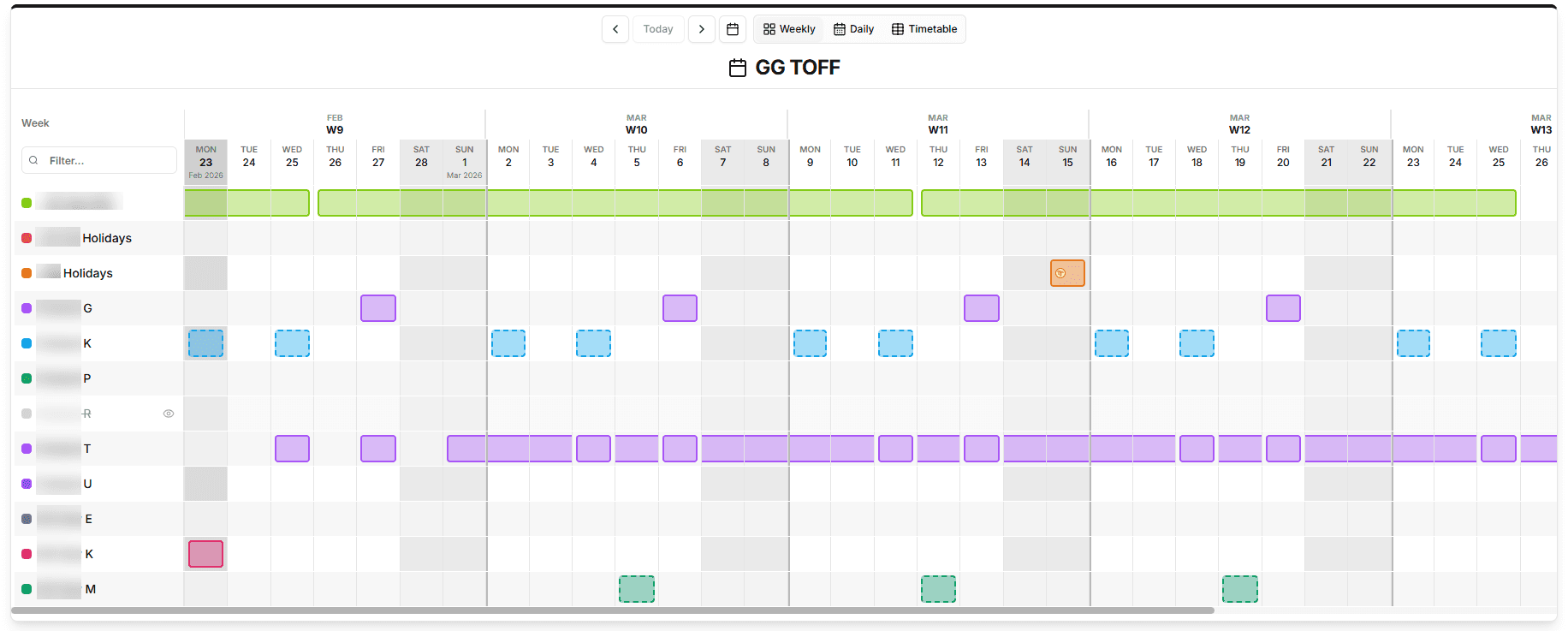 Kalensio Monthly View (Light)